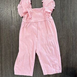 Zara Pink Ruffled Kids Jumpsuit
